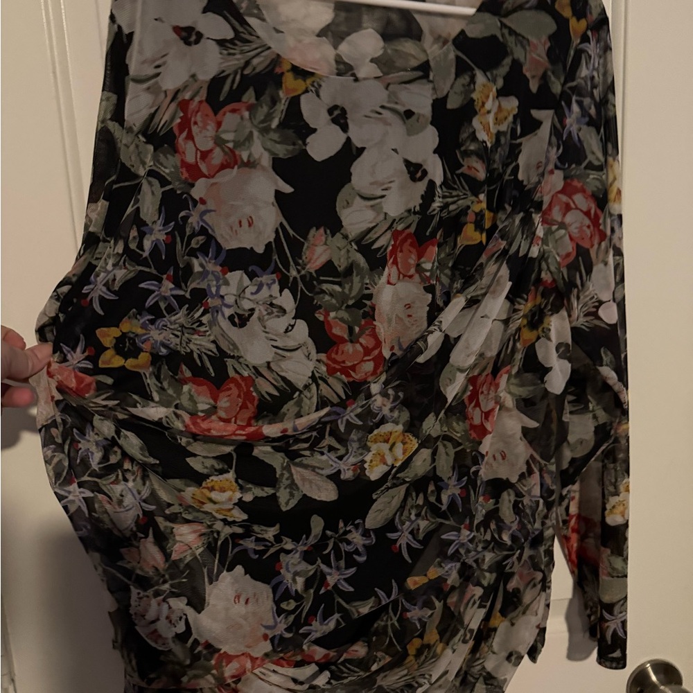 Floral Black Skirt
